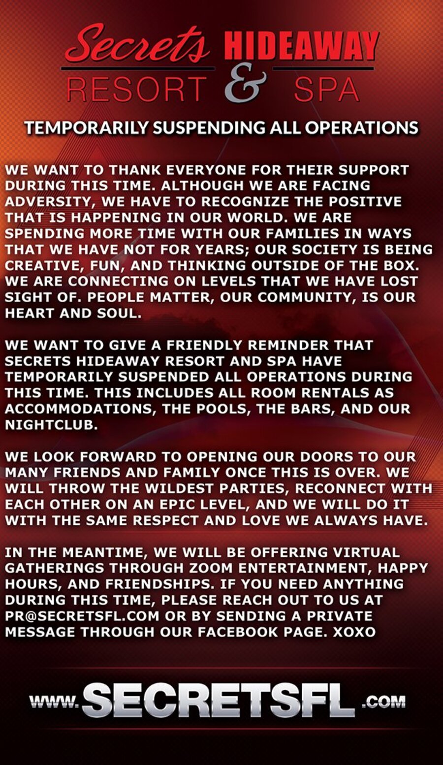 Come As U Are - Resort Update - click here