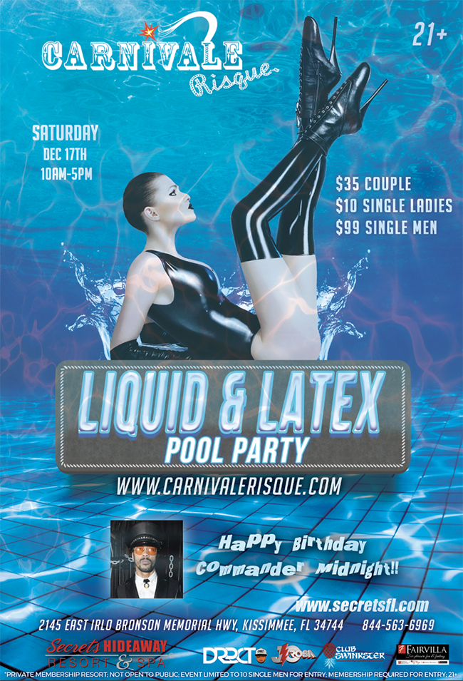 Liquid & Latex Pool Party 10am-5pm - Carnivale Risque