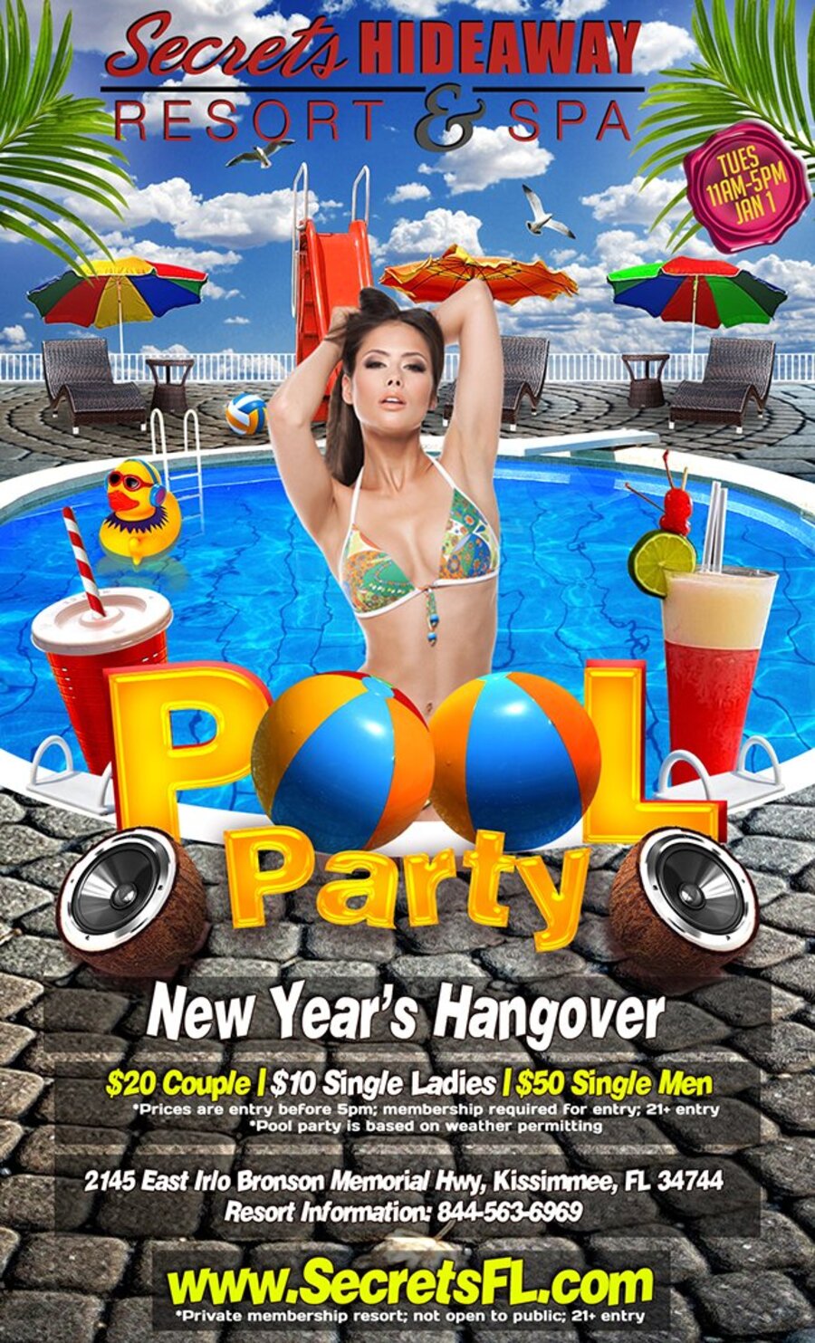 New Year's Hangover Pool Party 11am-5pm