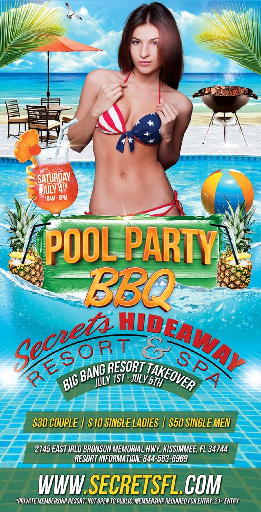 Saturday Pool Party 10am - 5pm - Big Bang