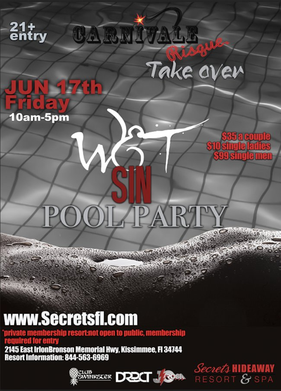 Wet Sin Pool Party - Carnivale Risque weekend