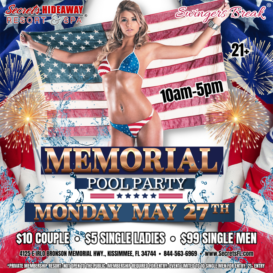 Memorial Day pool party - Swingers Break®