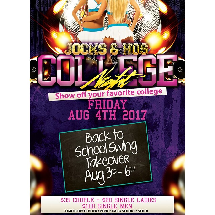 Jocks & Hos College Night - Back to School Swing