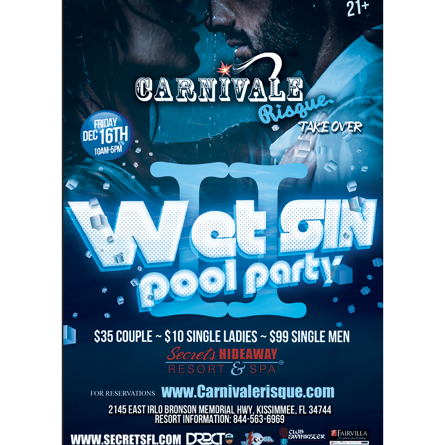 Wet Sin Pool Party 10am-5pm - Carnivale Risque