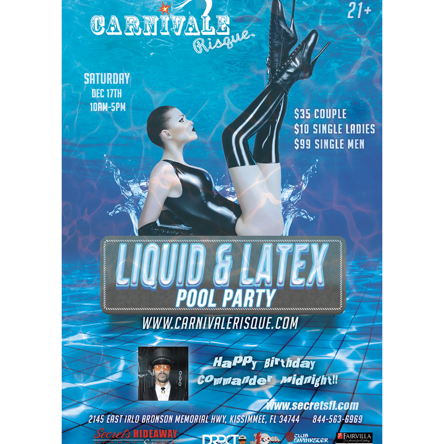 Liquid & Latex Pool Party 10am-5pm - Carnivale Risque