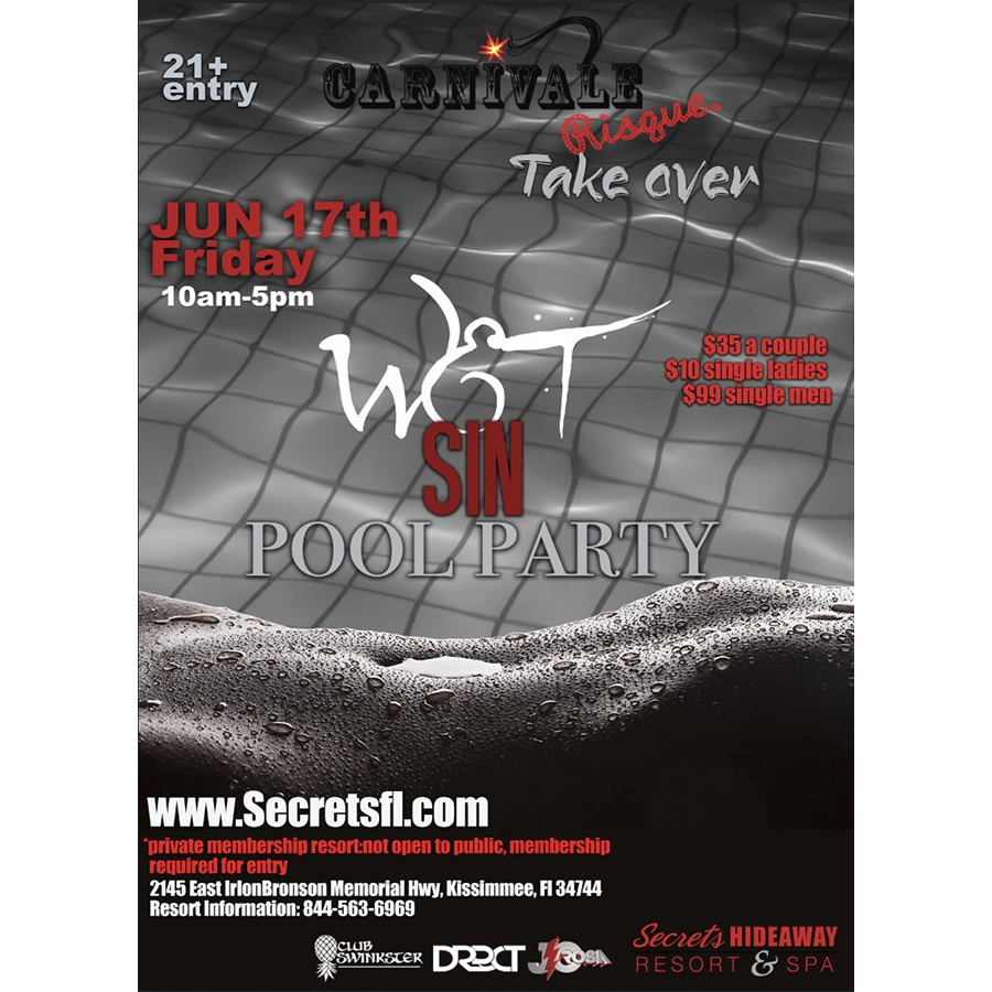 Wet Sin Pool Party - Carnivale Risque weekend