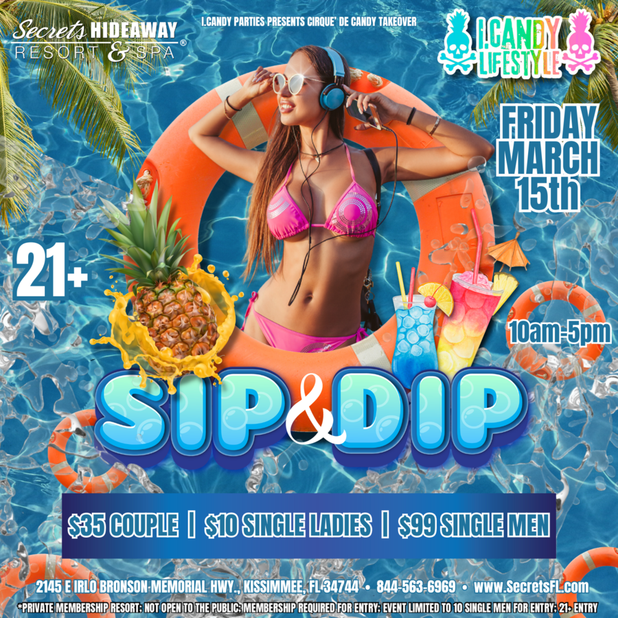 Sip & Dip Pool Party 10am-5pm - i.Candy Lifestyle