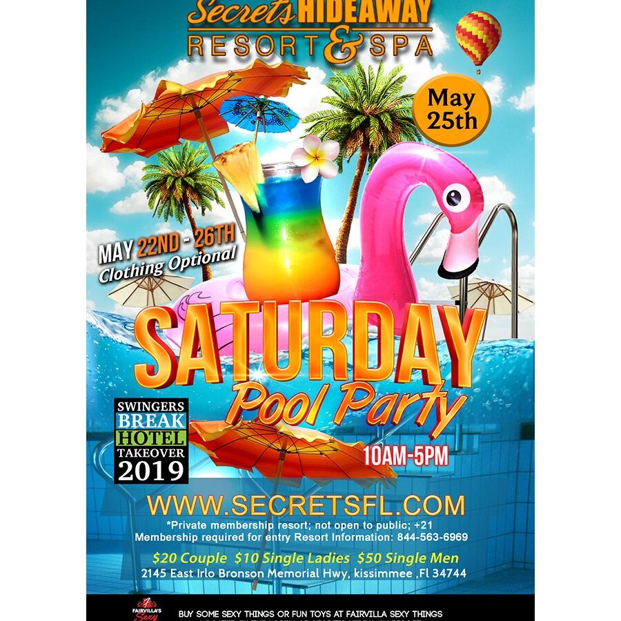 Saturday Pool Party 10am - 5pm - Swingers Break