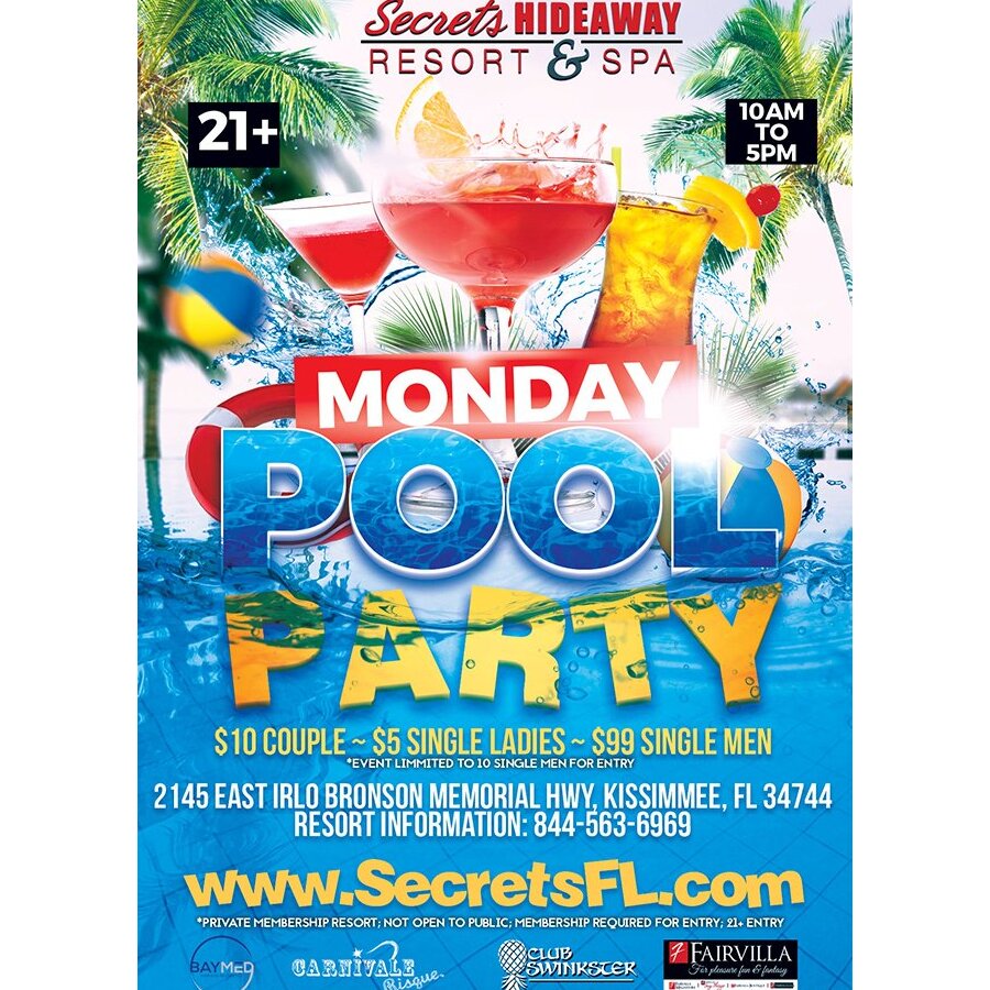 Monday Pool Party 10am-5pm