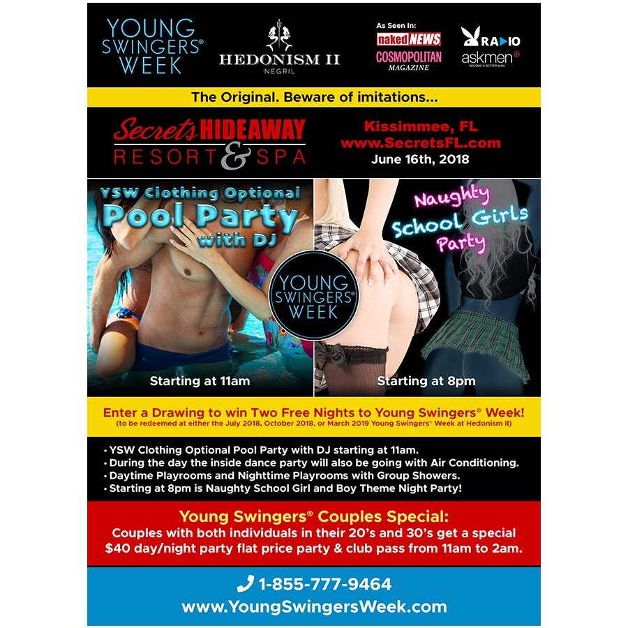 Young Swingers Week Saturday Pool Party