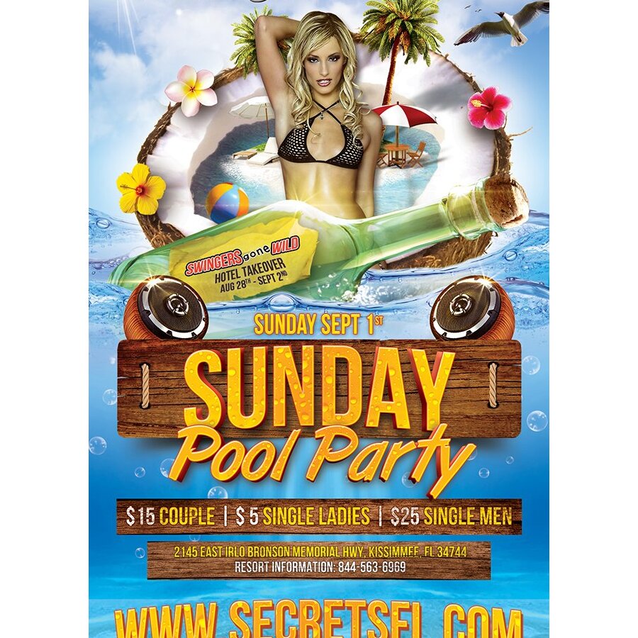 Sunday Pool Party 10am-5pm - Swingers Gone Wild