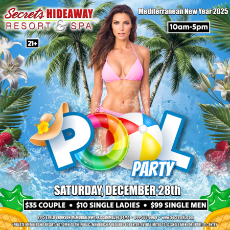 Pool Party 10am - 5pm - Mediterranean New Year
